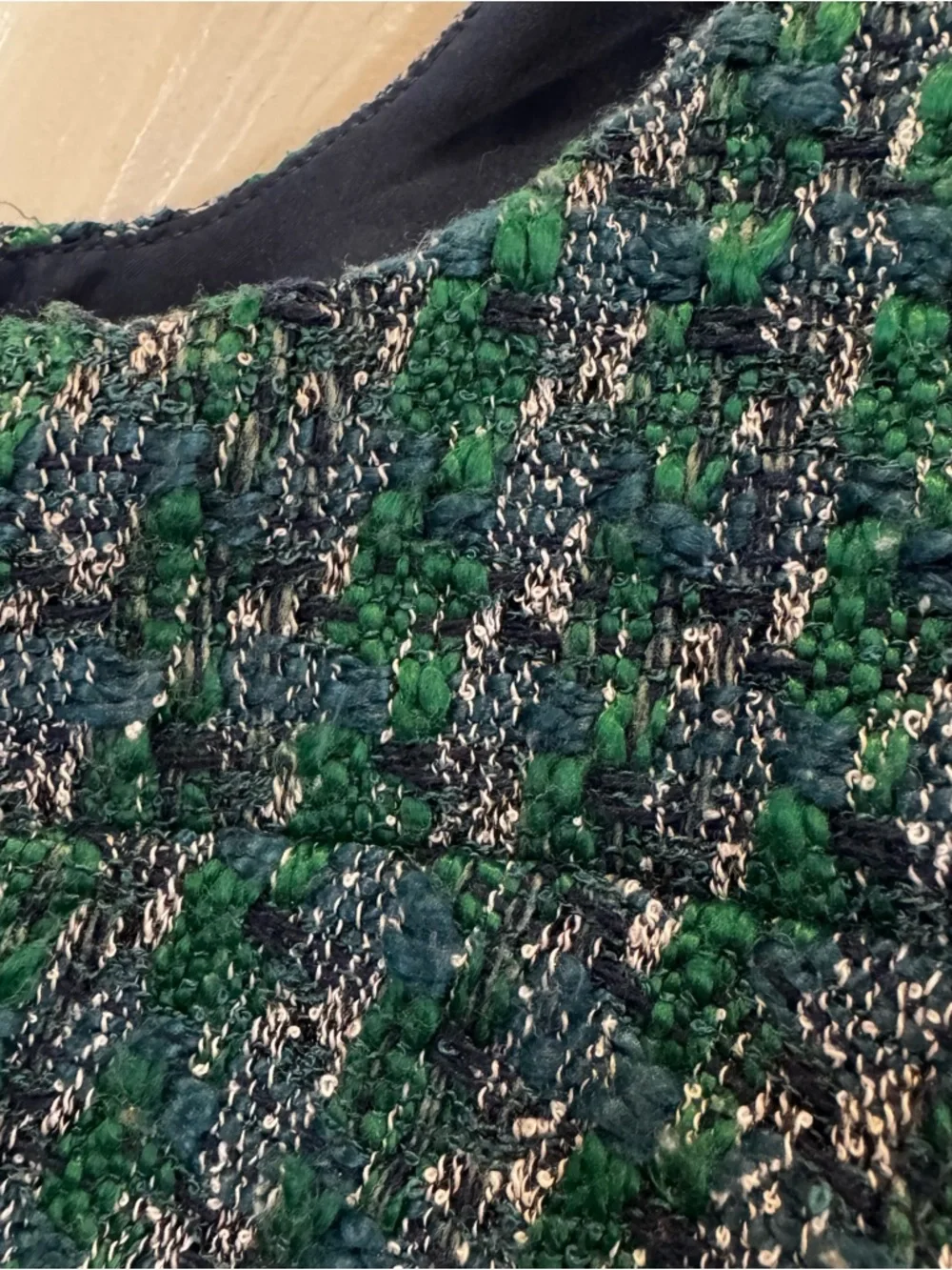 J.Crew Green Blue Tweed Sleeveless Top Size Large Textured Bouclé